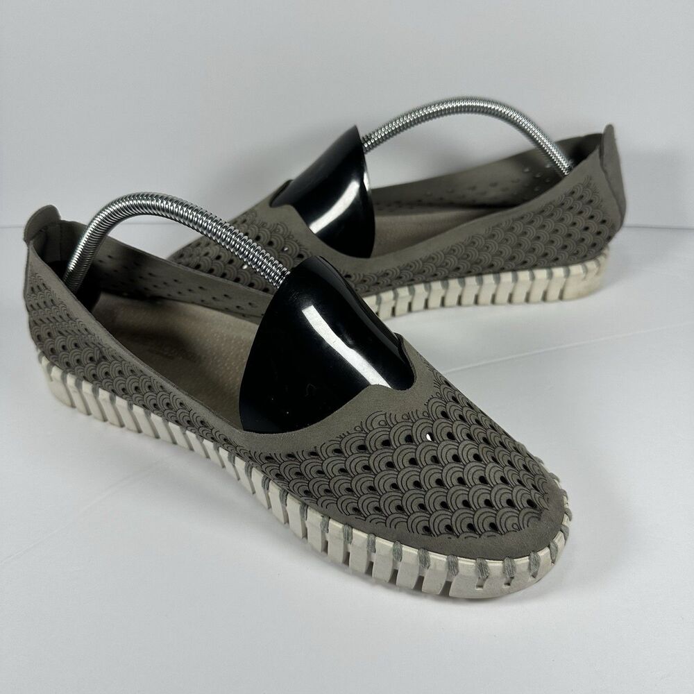 Ilse Jacobsen Tulip 139 Perforated Slip-On Sneakers Gray Size 41 / US 10